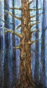Baum, Relief, Struktur, blau Holz