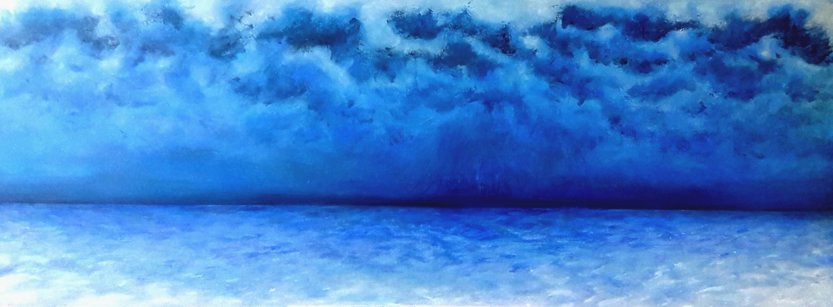 Horizonte blau, 160×60 cm